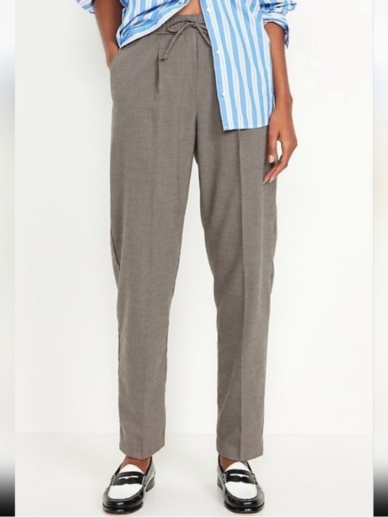 Old Navy Pants - Old Navy Billie Straight Trousers with Tie Waistband - Houndstooth